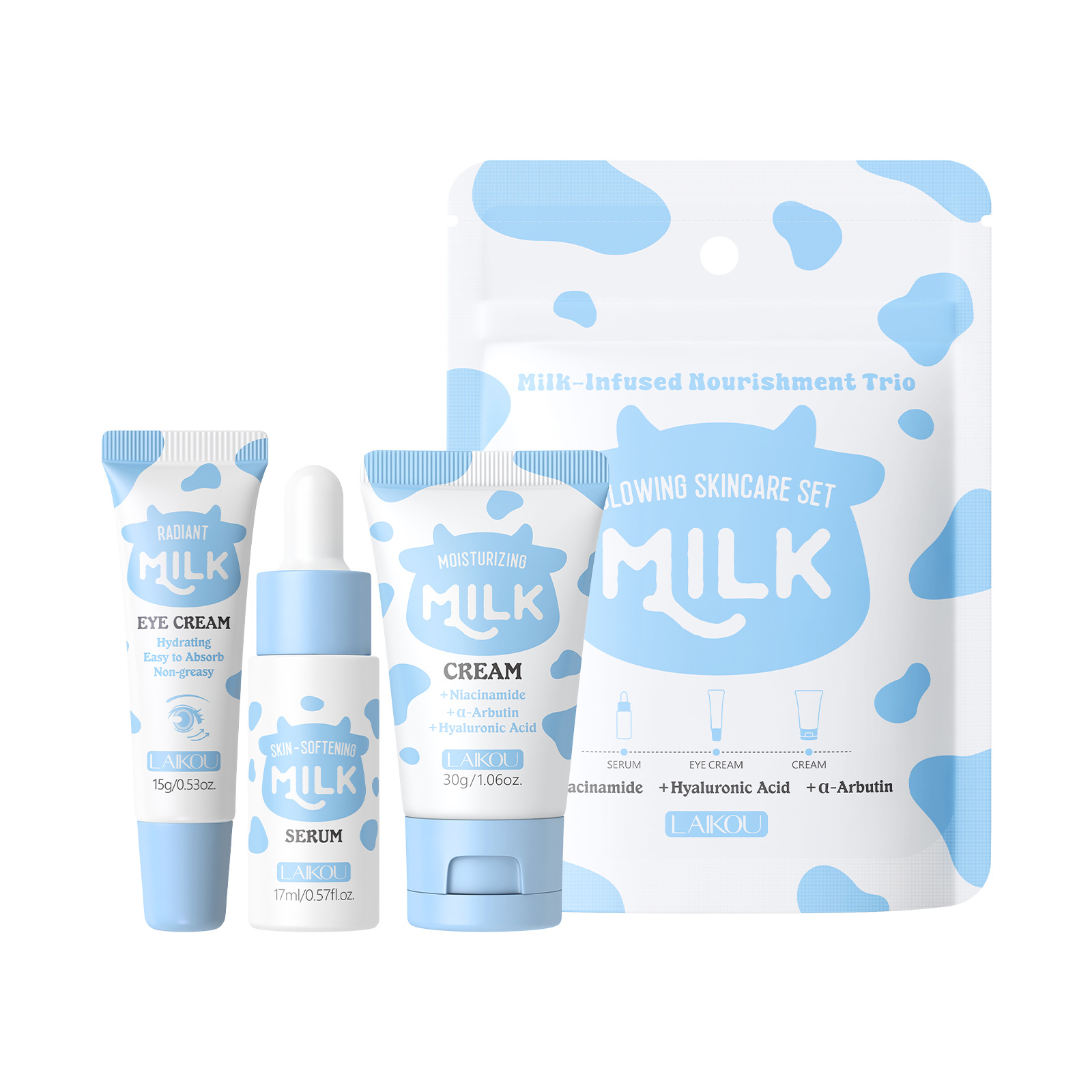 라이코우 밀크 3종 여행용 스킨케어 세트 17ml 세럼 - Skincare Gentle 리뷰 및 가격