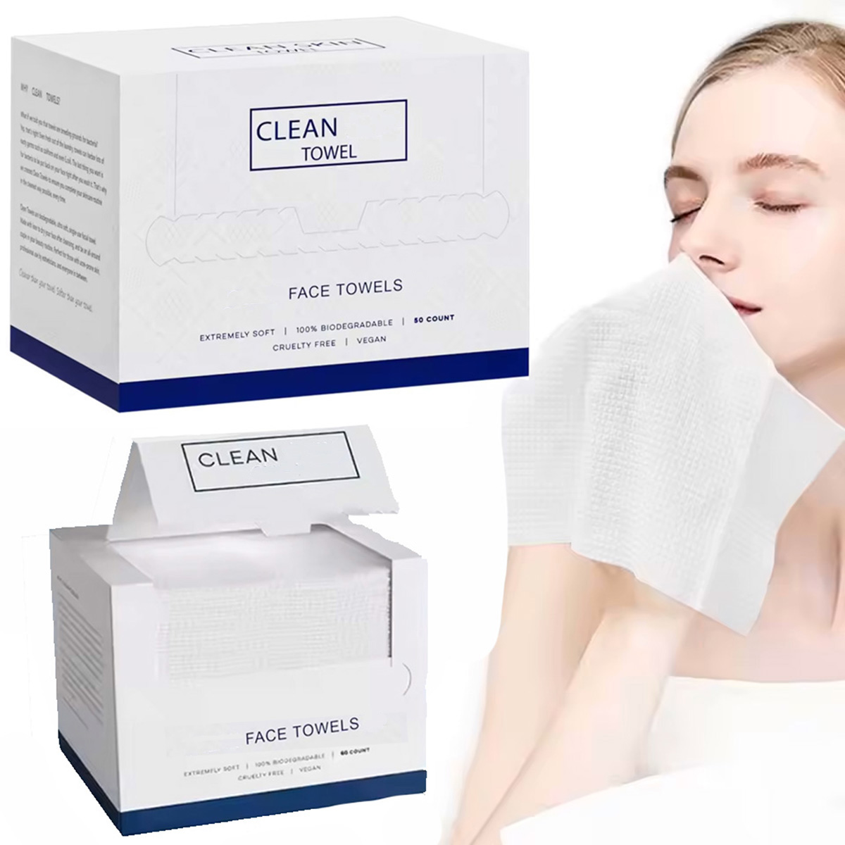 50개입/박스 일회용 세안 타월 얼굴 클렌징 메이크업  - Xl Skincare 리뷰 및 가격