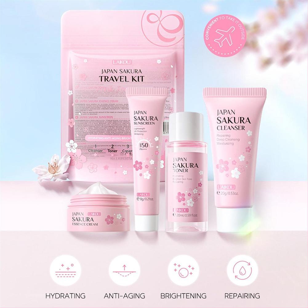 사쿠라 스킨 케어 세트 페이셜 클렌저, 세럼, 토너,  - Skincare Gentle 리뷰 및 가격